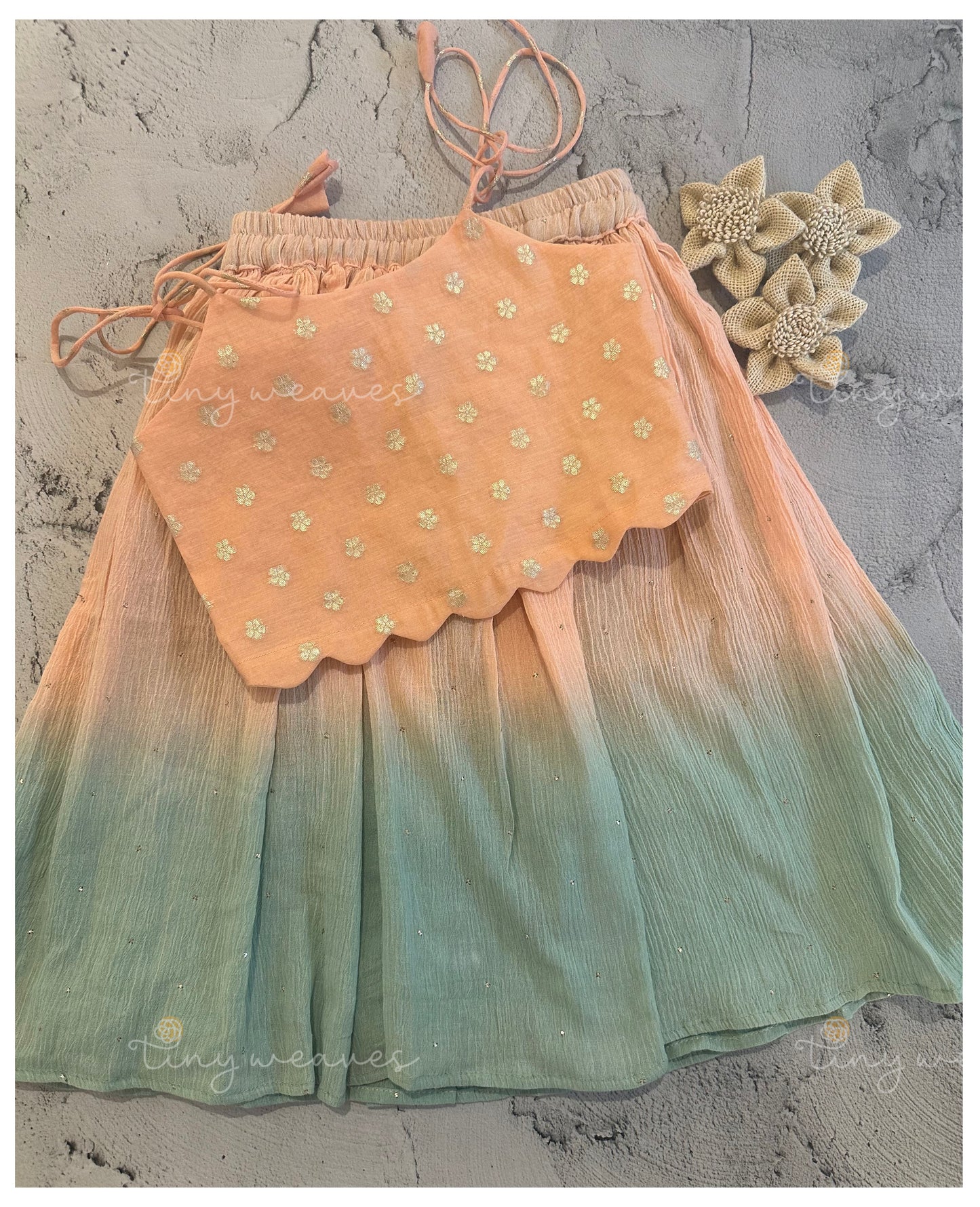 Peach Breeze skirt Set