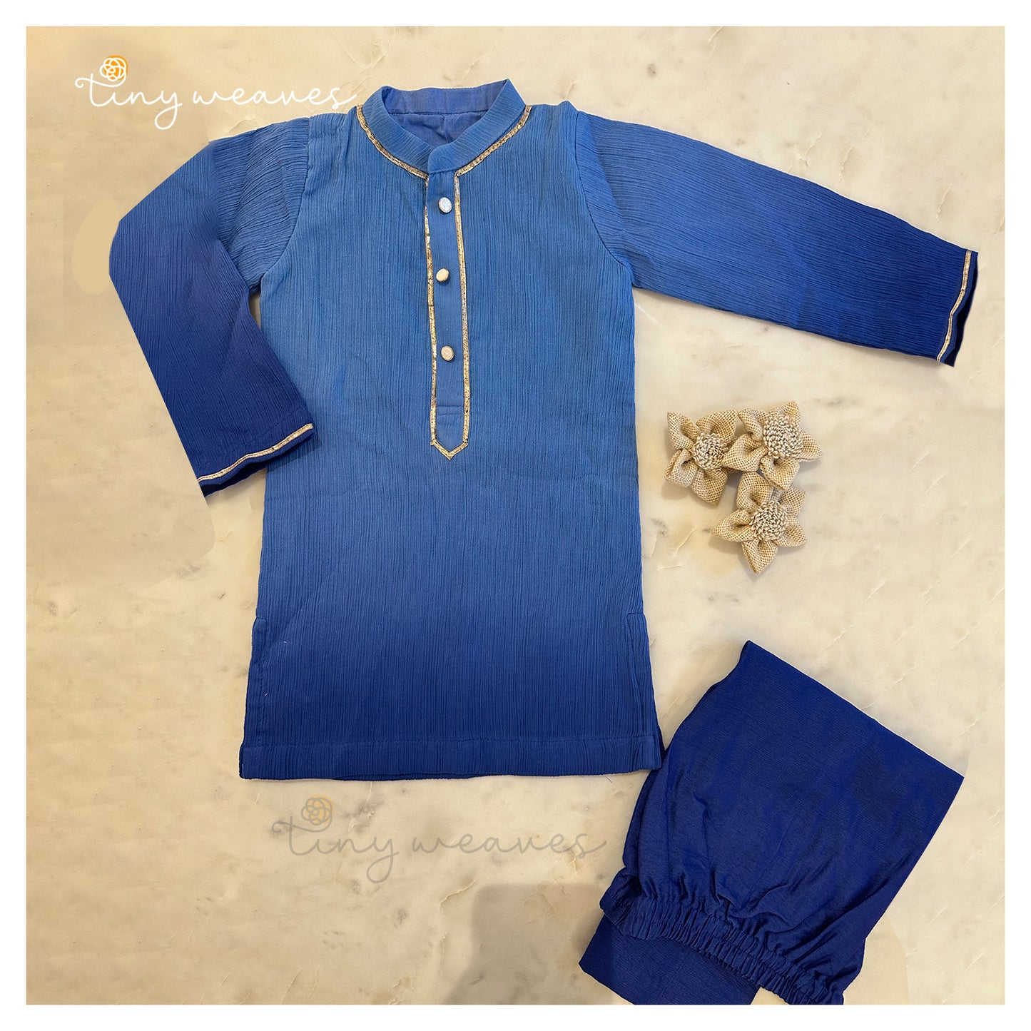 Blue Ombre Kurta Set