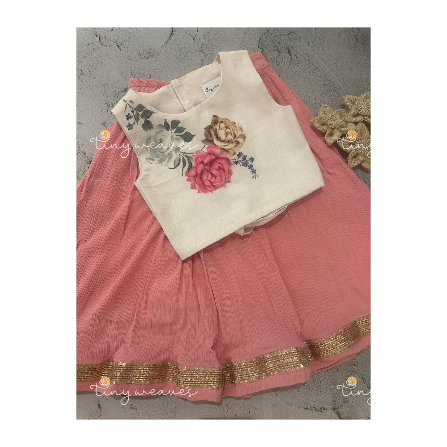 Hanging rose skirt set