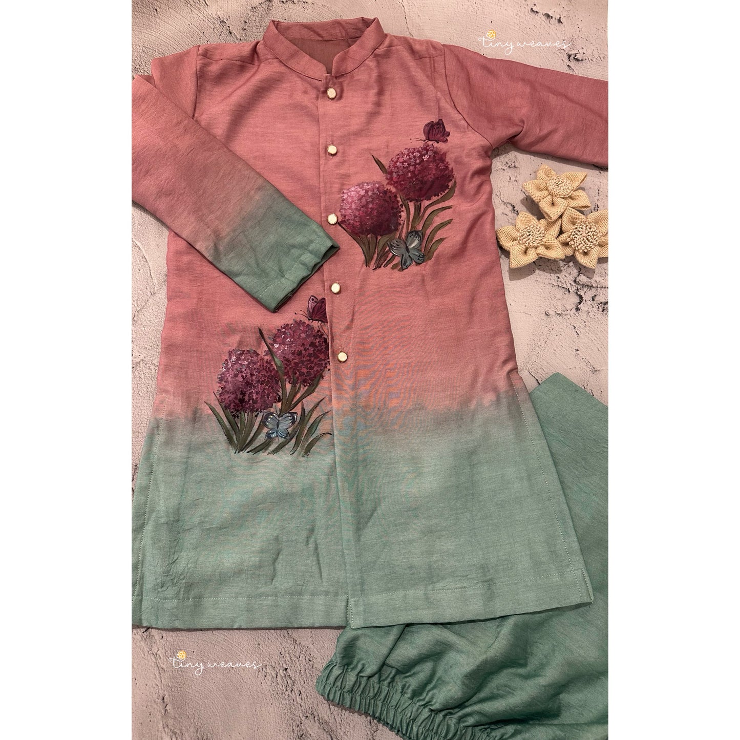 Hydrangea Handpainted Kurta Set