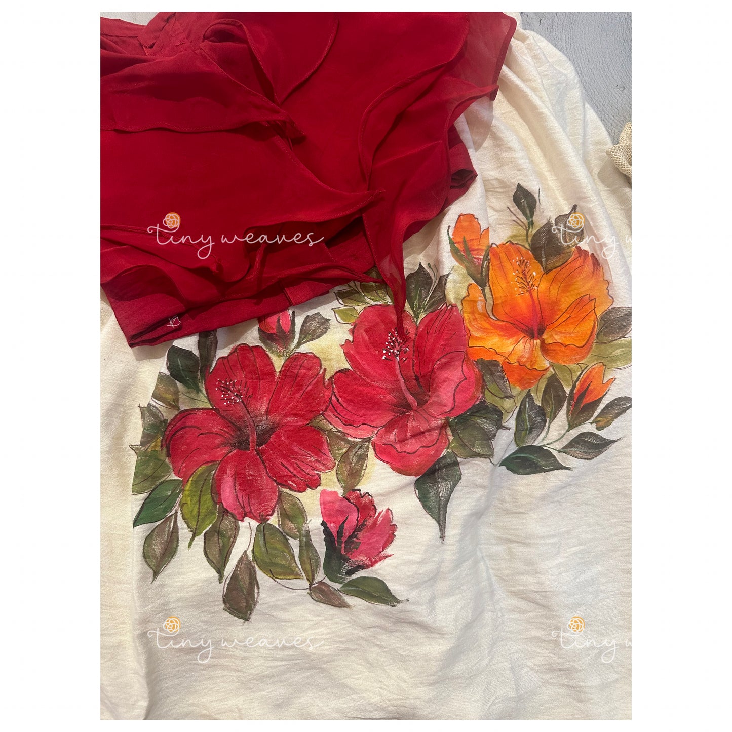 Hibiscus ruffle skirt set