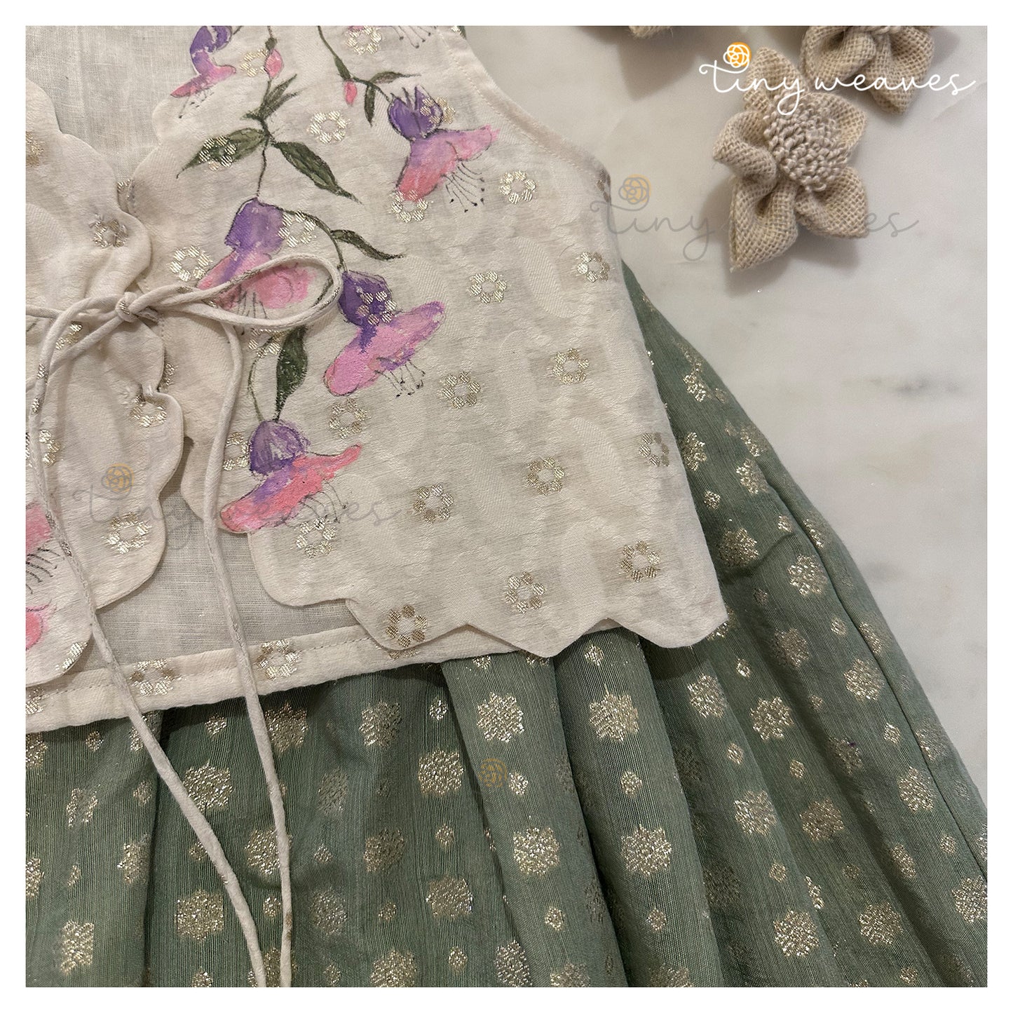 Bell Flowers Set in Green