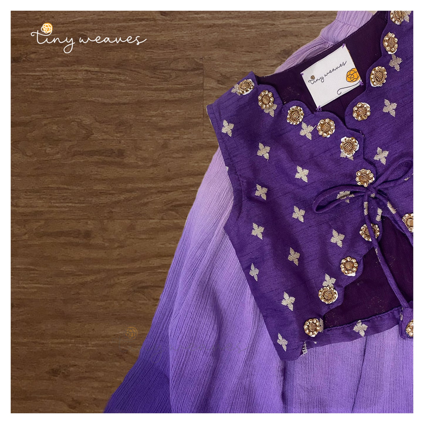 Lilac to purple Ombre skirt Set