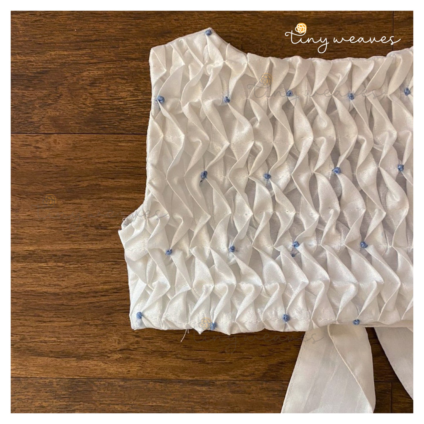 Smocked Ombre Skirt set ( blue )