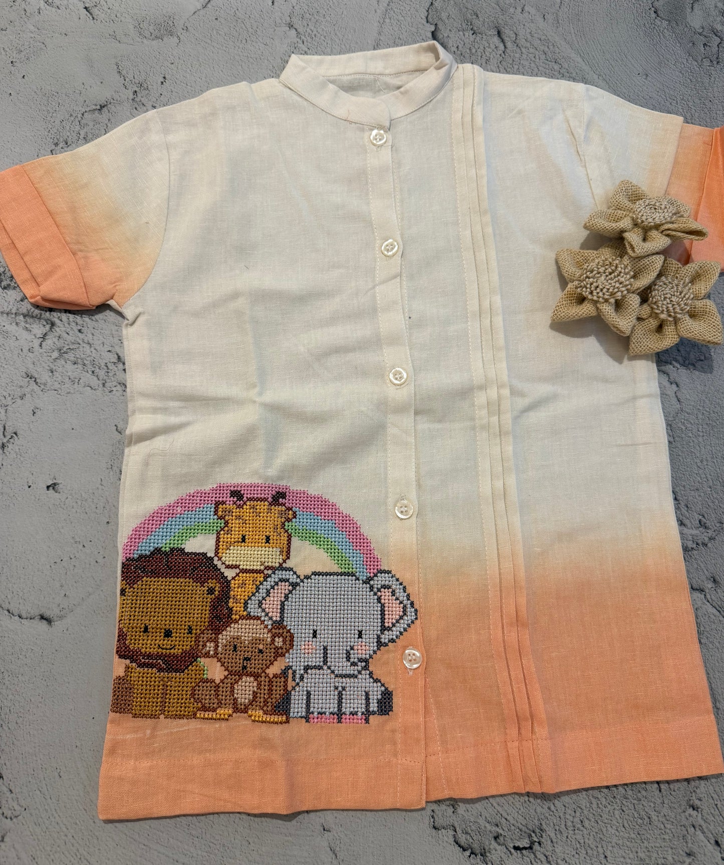Rainbow pals cross stitch shirt