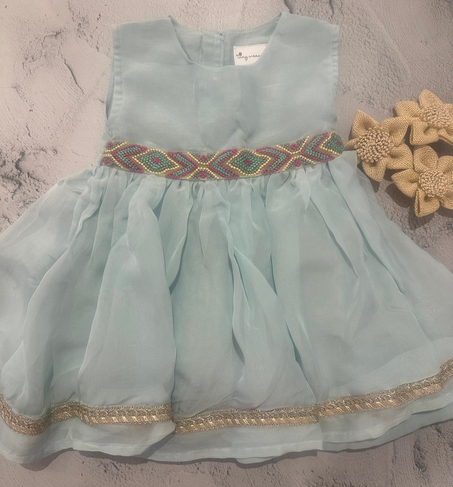 Lace dress in powder blue