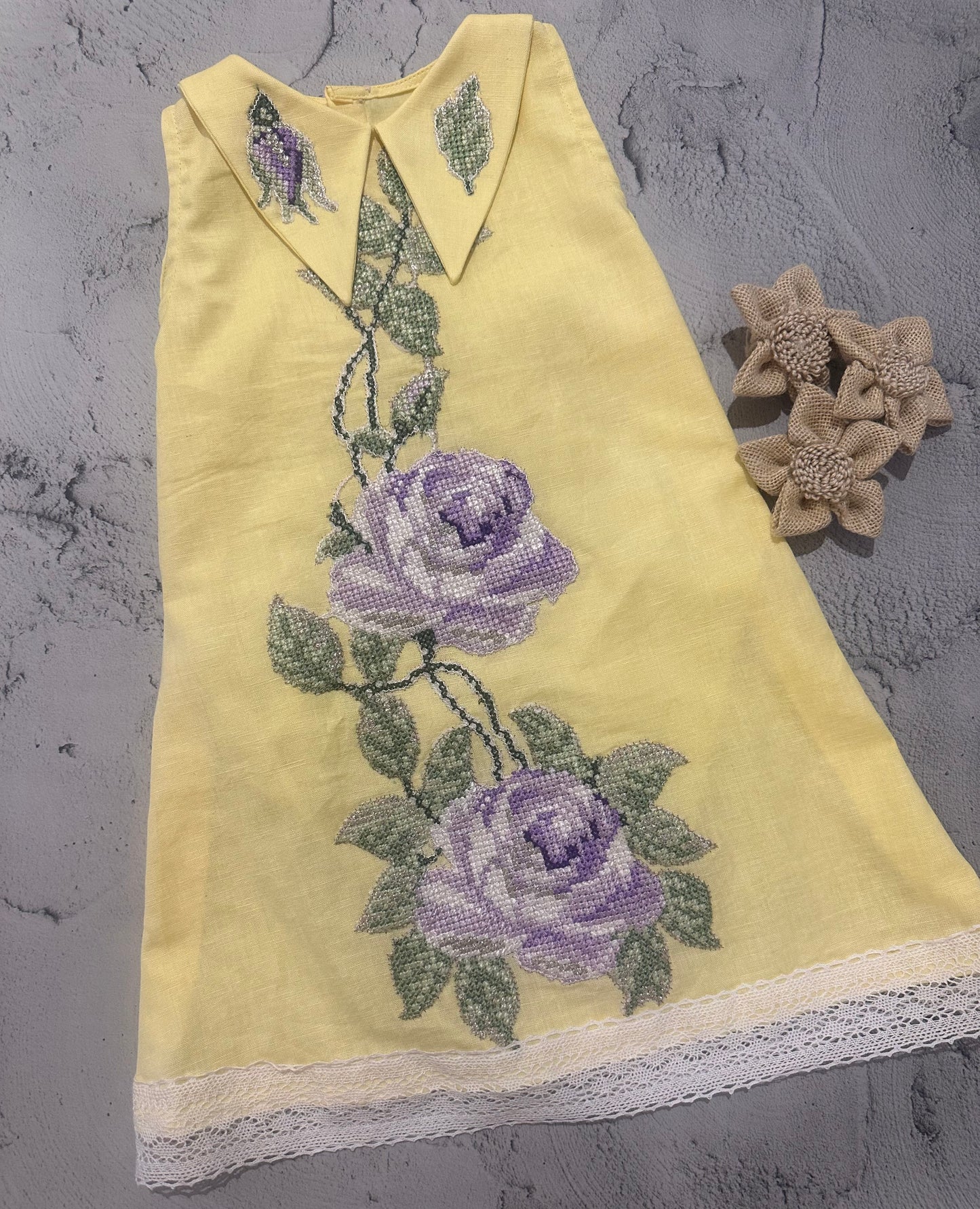 Rose creeper dress yellow