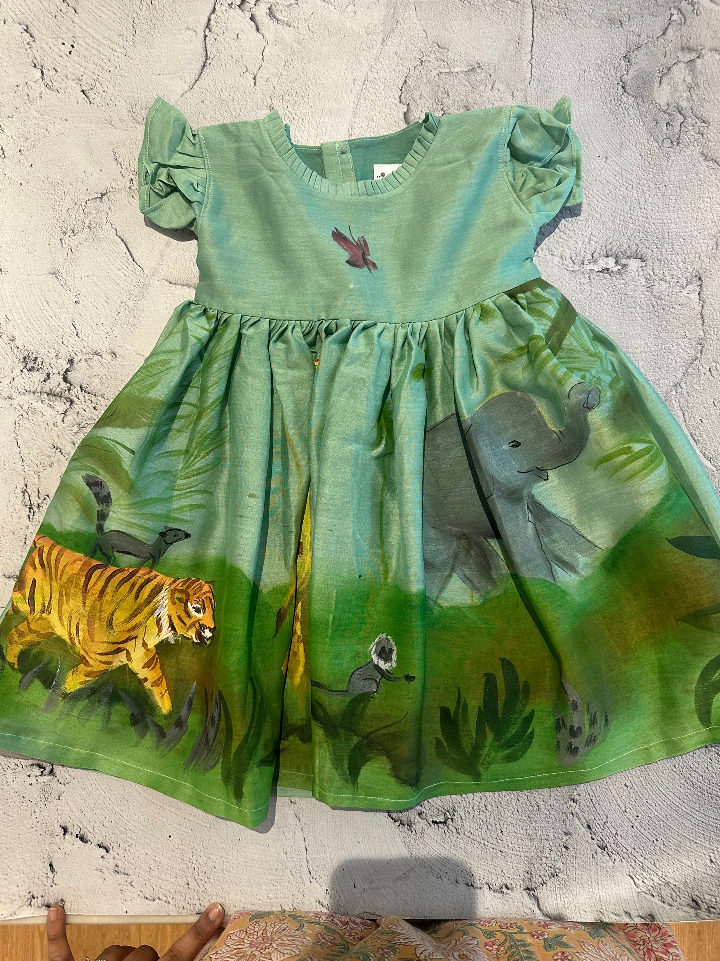 Jungle theme chanderi dress