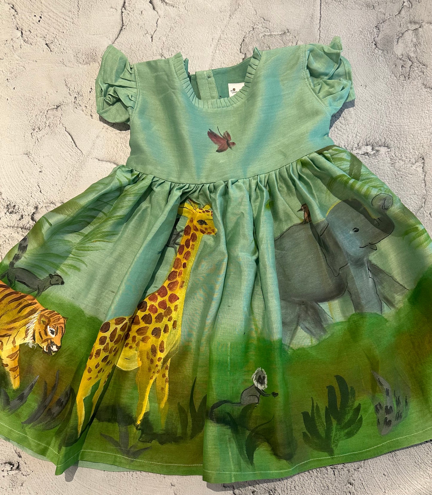 Jungle theme chanderi dress
