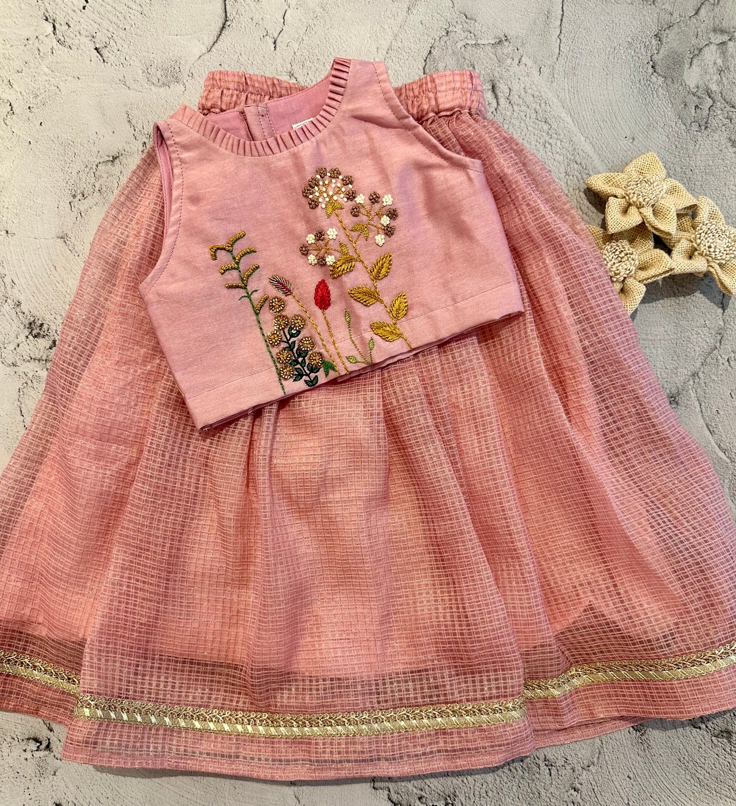Pink Kota garden skirt set
