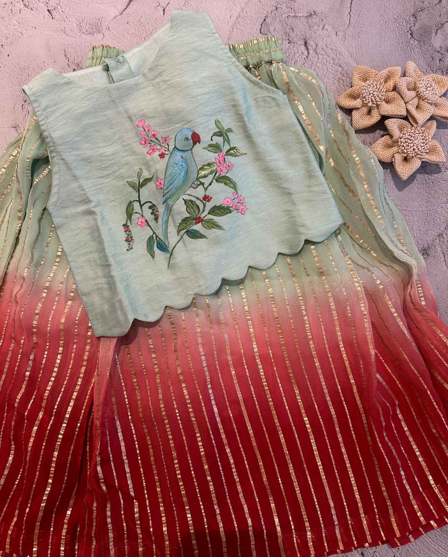 parrot paradise skirt set