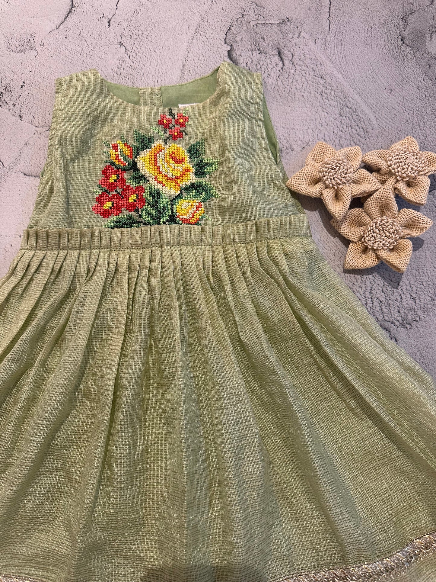 Pistachio petals frock
