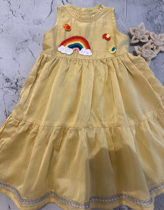 Rainbow crochet dress