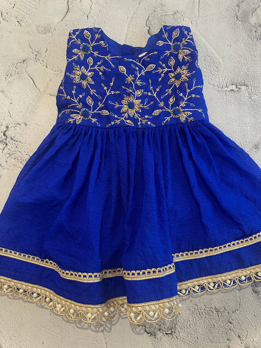 Royal blue embroidered dress