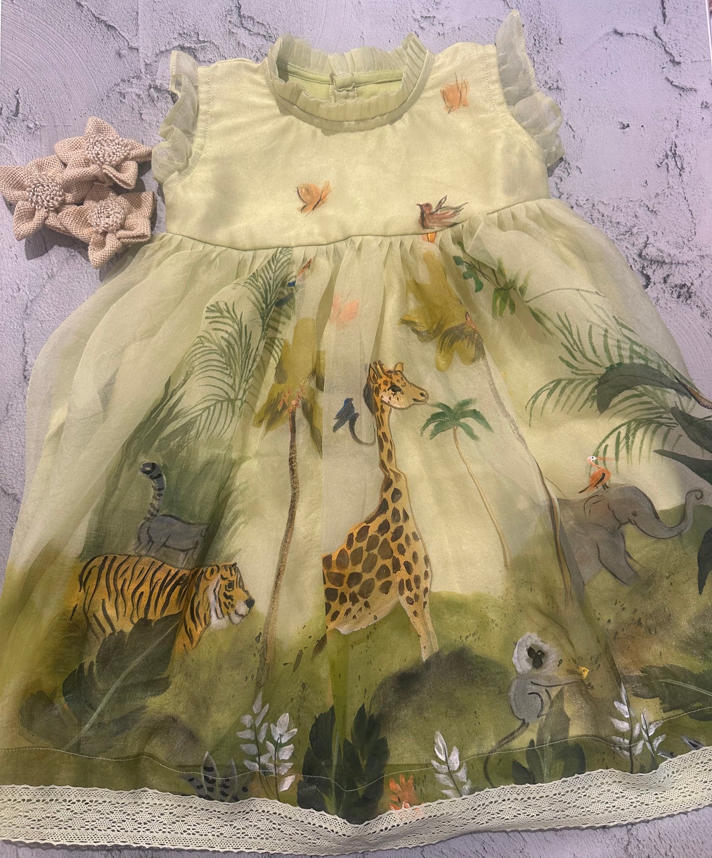 Jungle theme hand painted dress