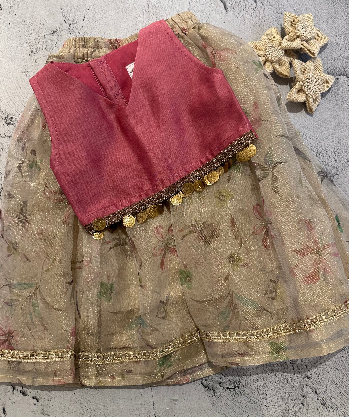 Floral tissue skirt set (1-2 years)