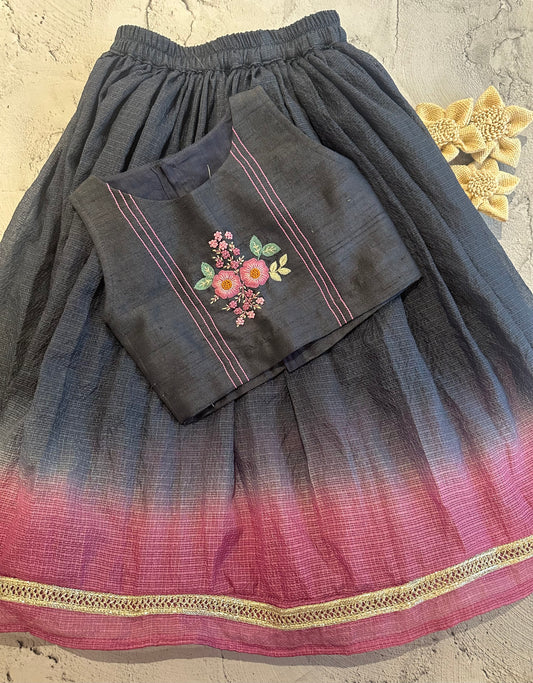 Flora ombré Kota skirt set