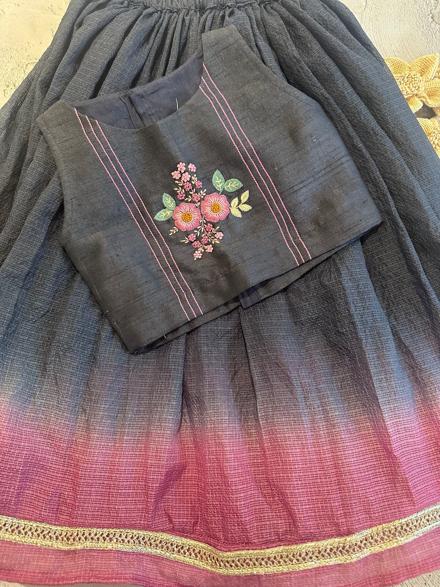 Flora ombré Kota skirt set