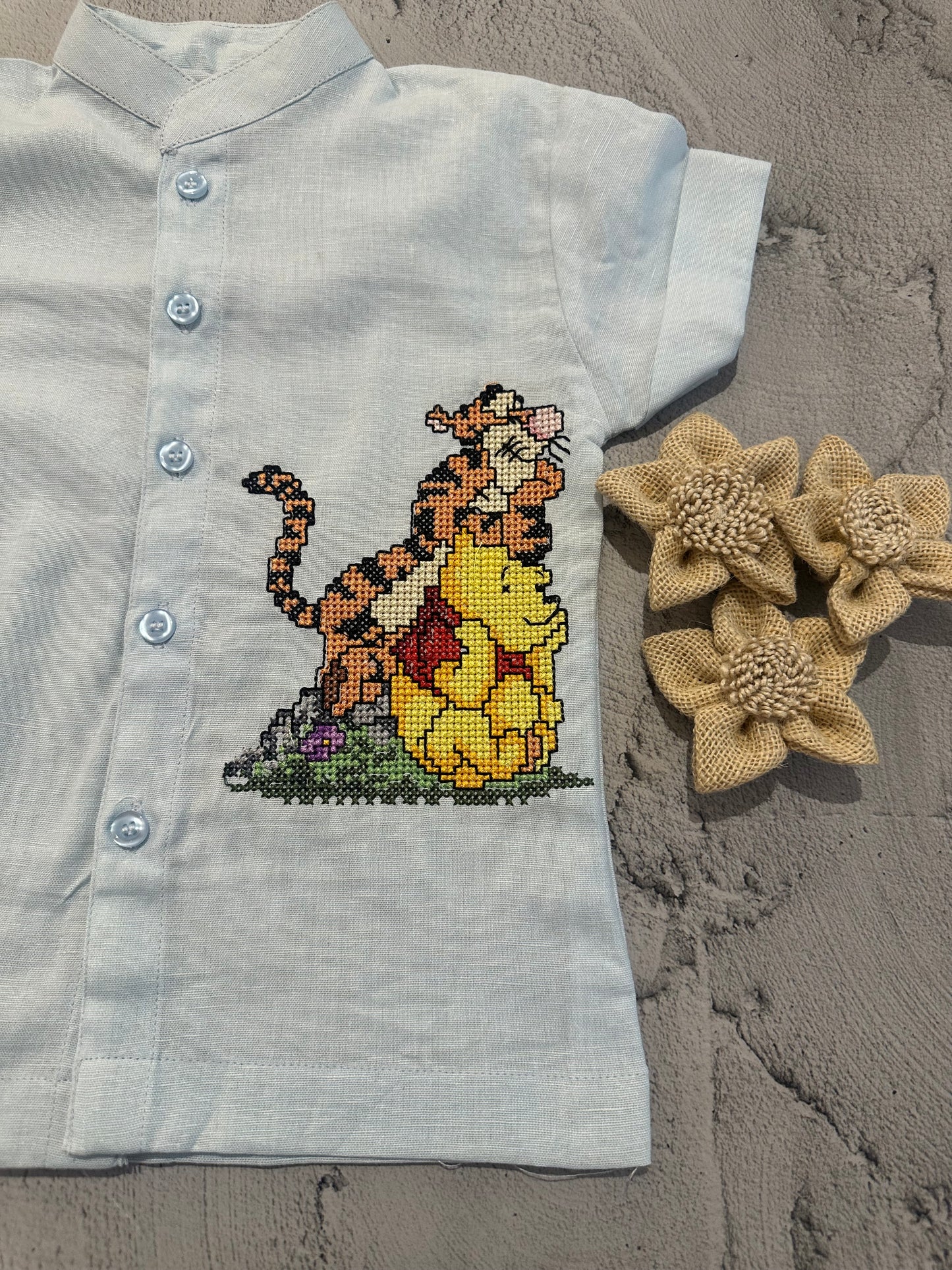 Honey Hug Tiger Cross-Stitch Shirt