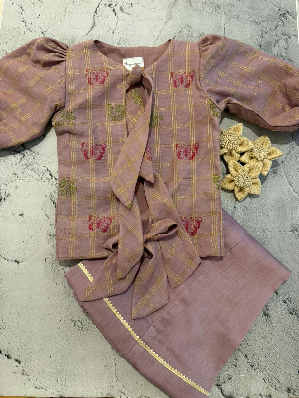 butterfly checks co-ord set (3-4 years)