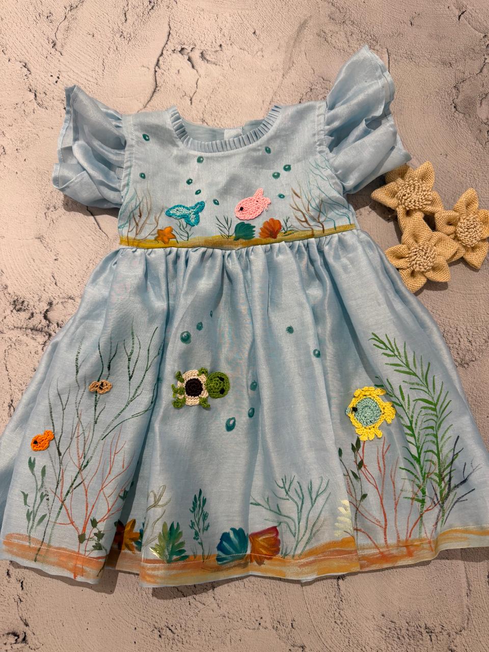 ocean birthday hanpainted dress