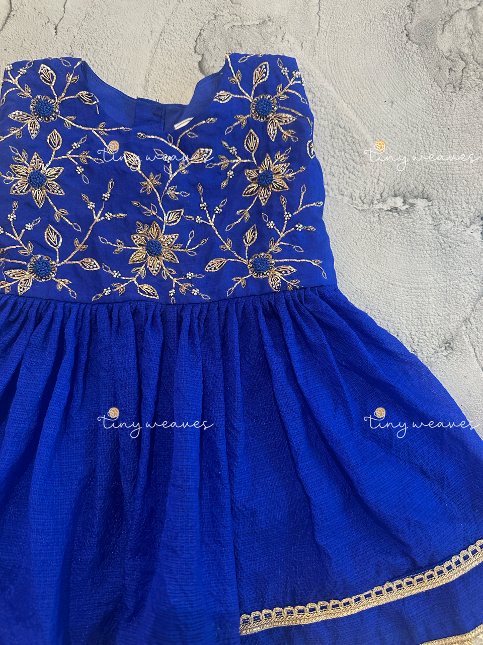 Royal blue embroidered dress