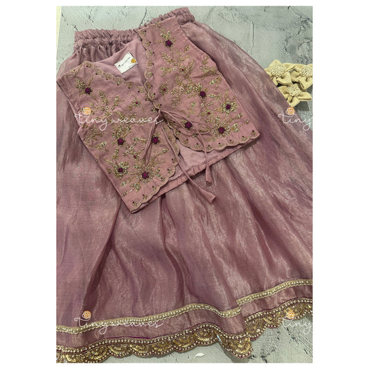 Tissue embroidered skirt set