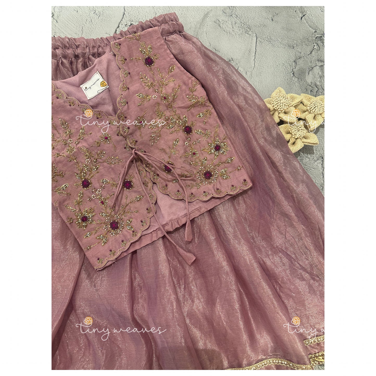 Tissue embroidered skirt set