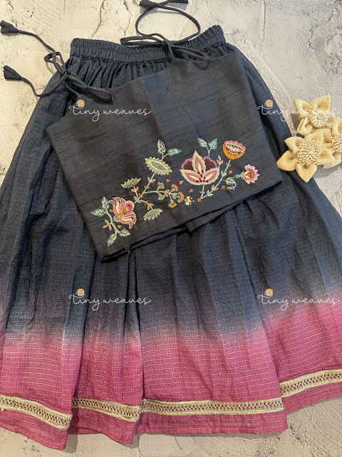 Ombré Kota embroidered skirt set