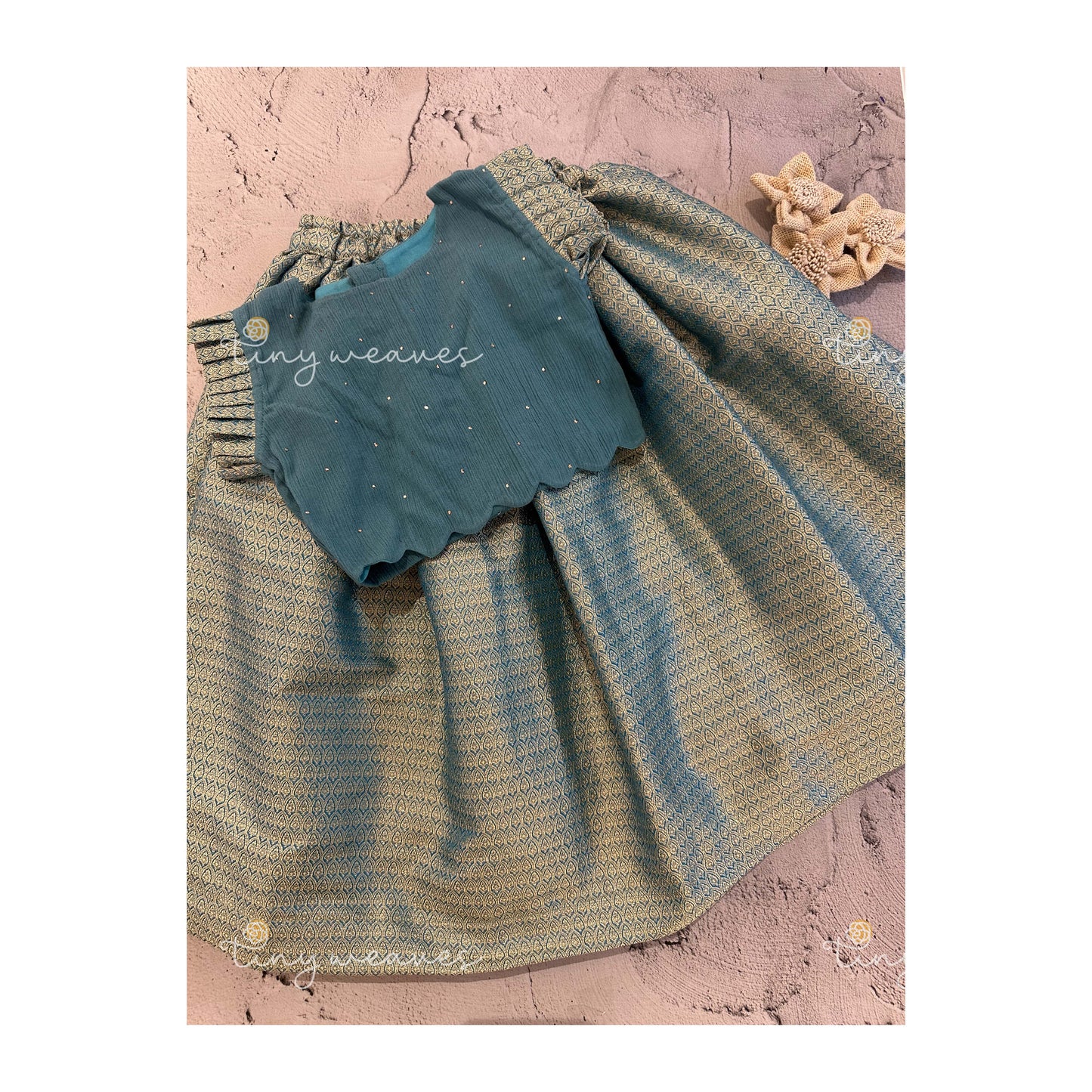 Brocade skirt set [ blue ]