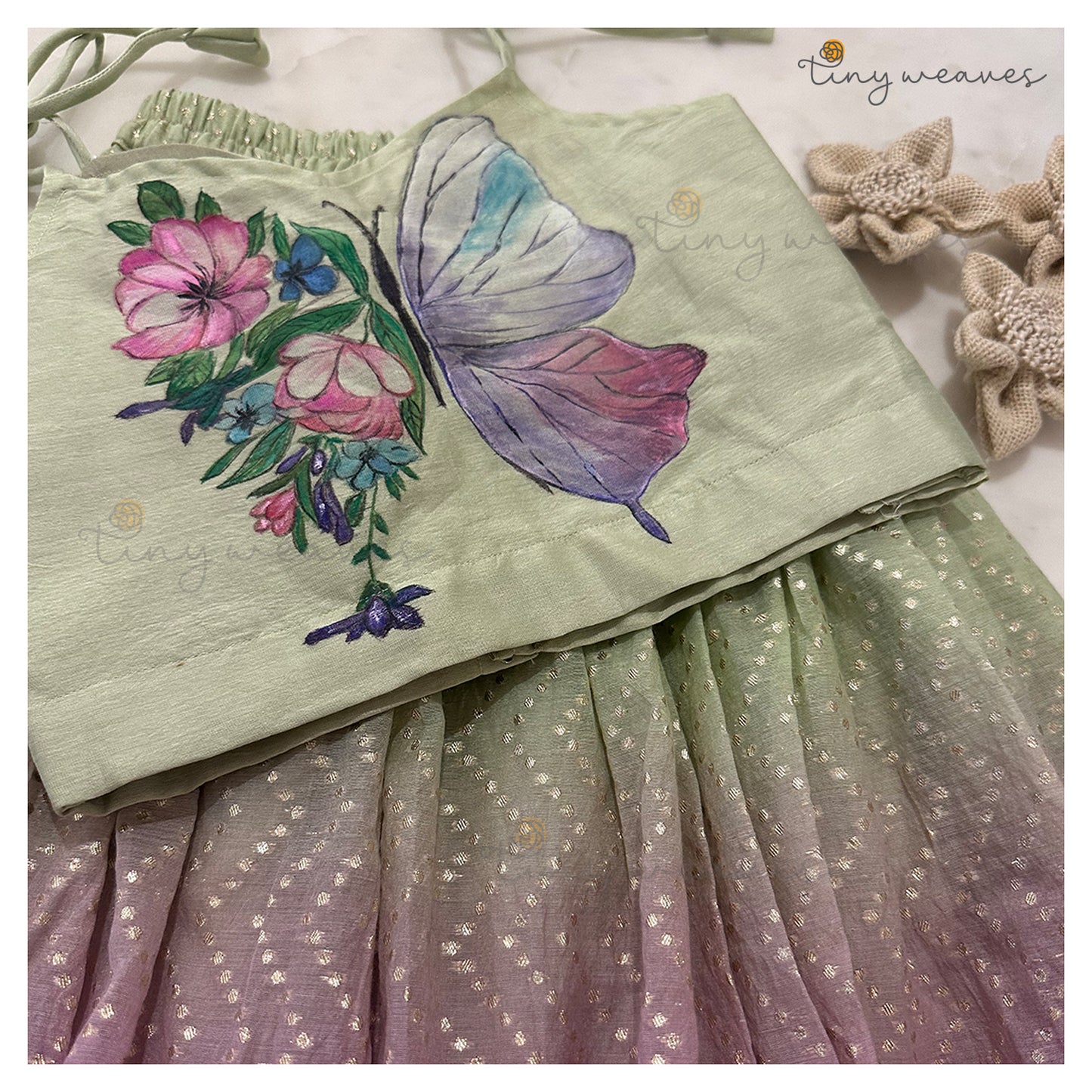 butterfly garden skirt set