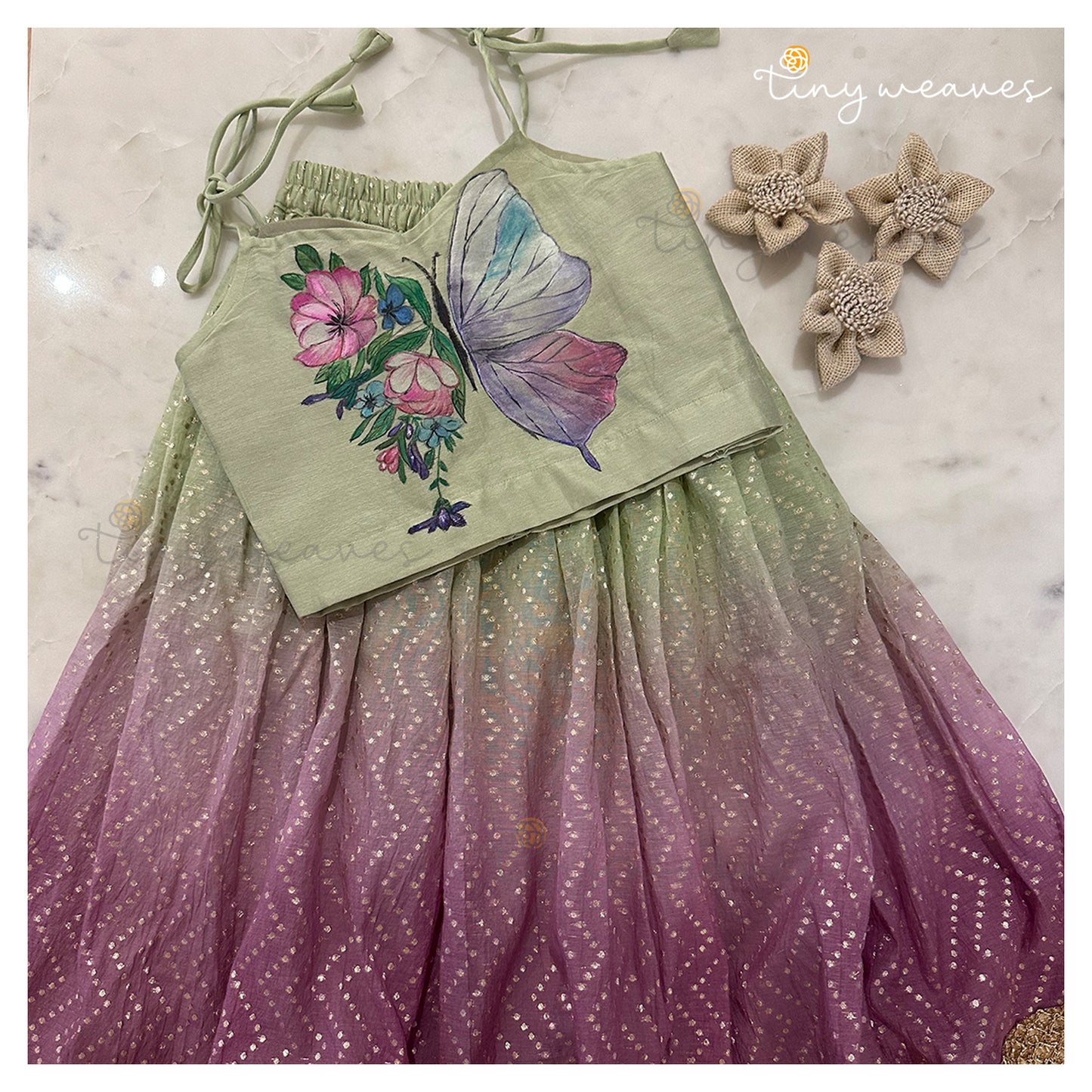 butterfly garden skirt set