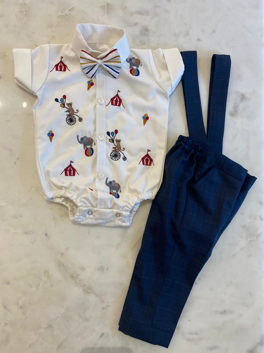 Little Circus Tales Hand-Embroidered Shirt & Trouser Set