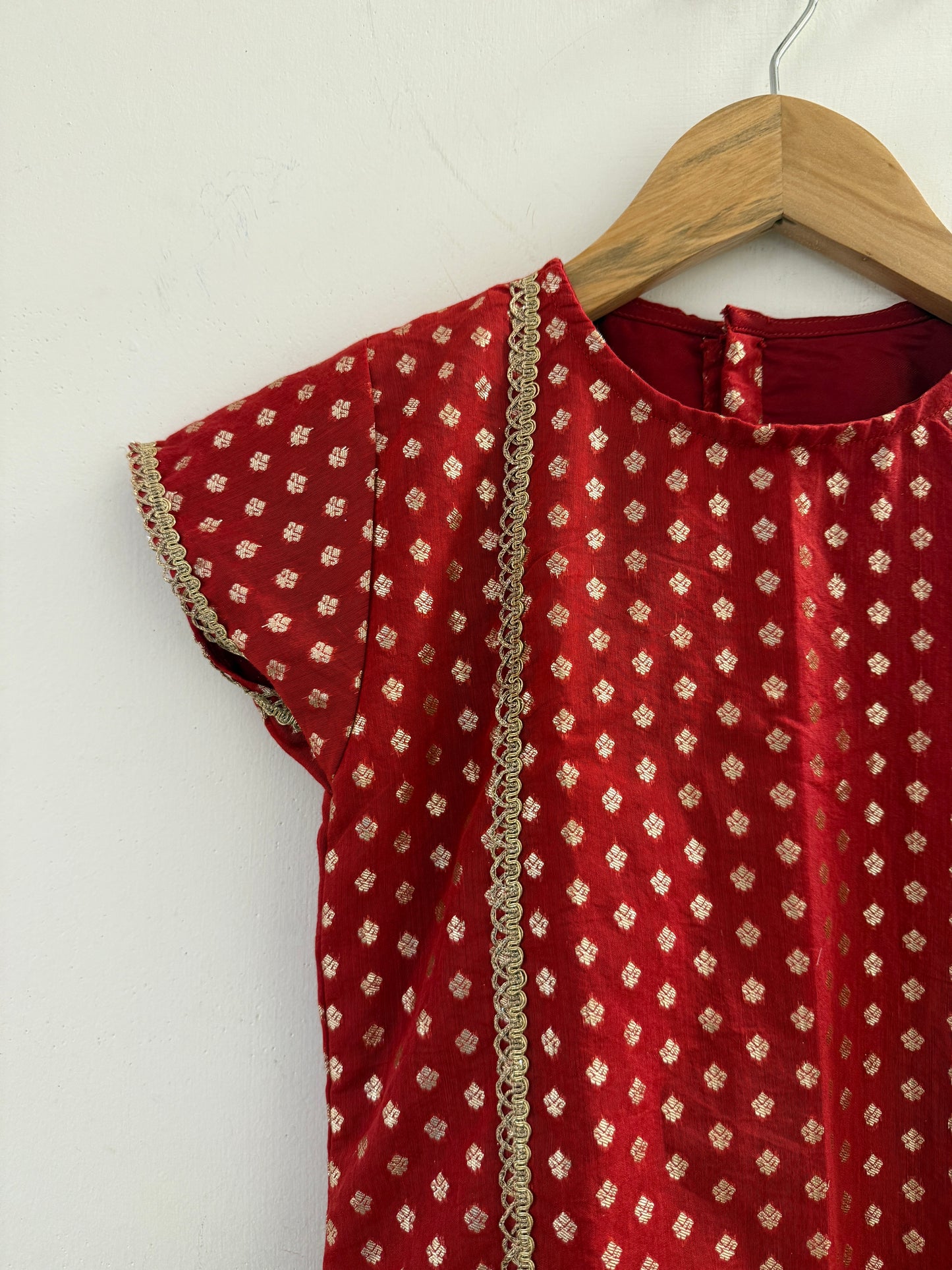 Red chanderi salwar set