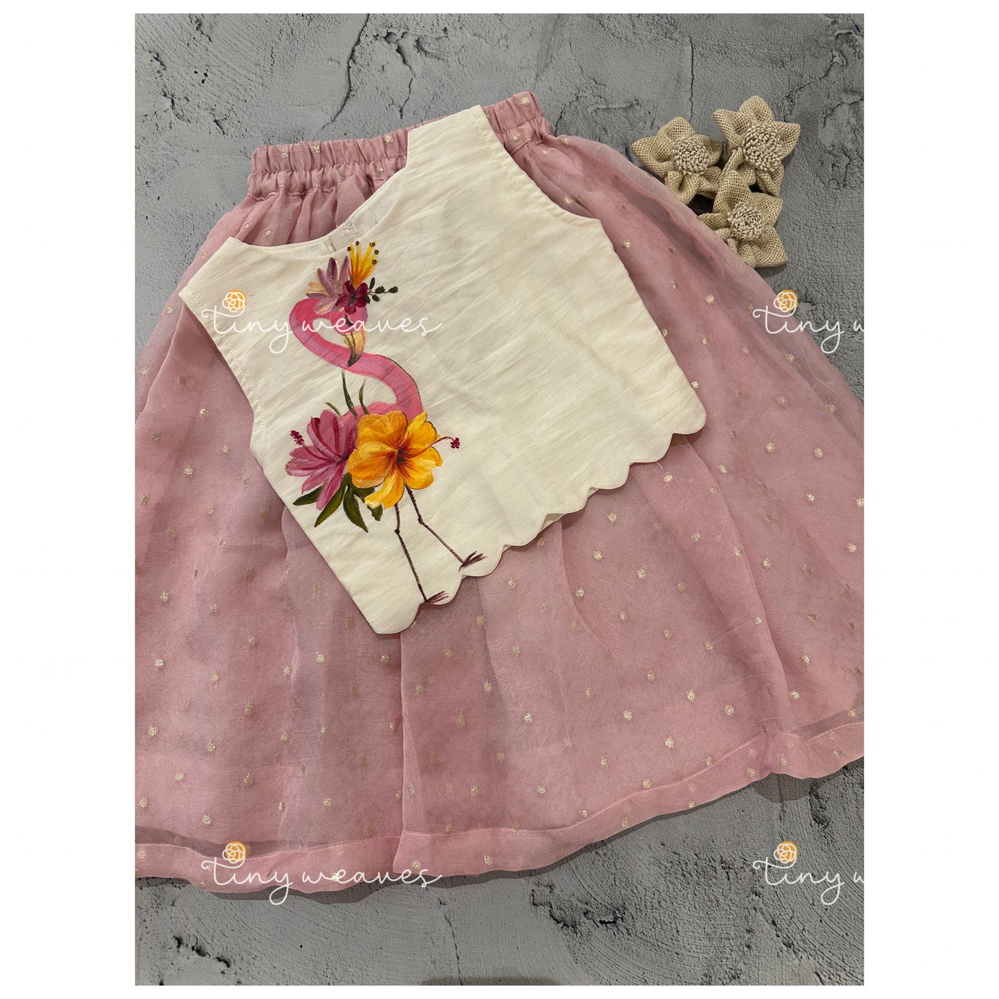 Flamingo skirt set