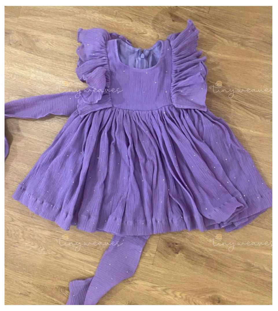 The dainty ruffle dress [ lavender ]