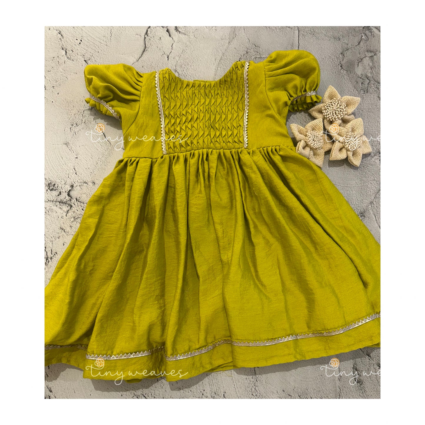 Weave frock [ lime green]