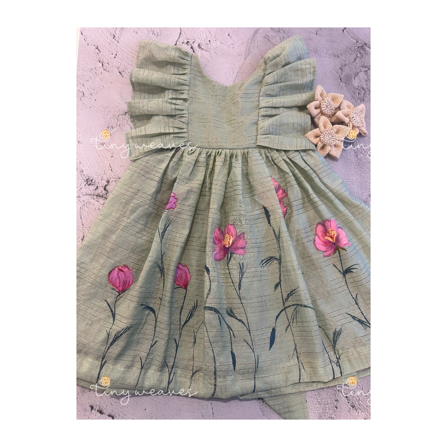 Mint ruffle dress