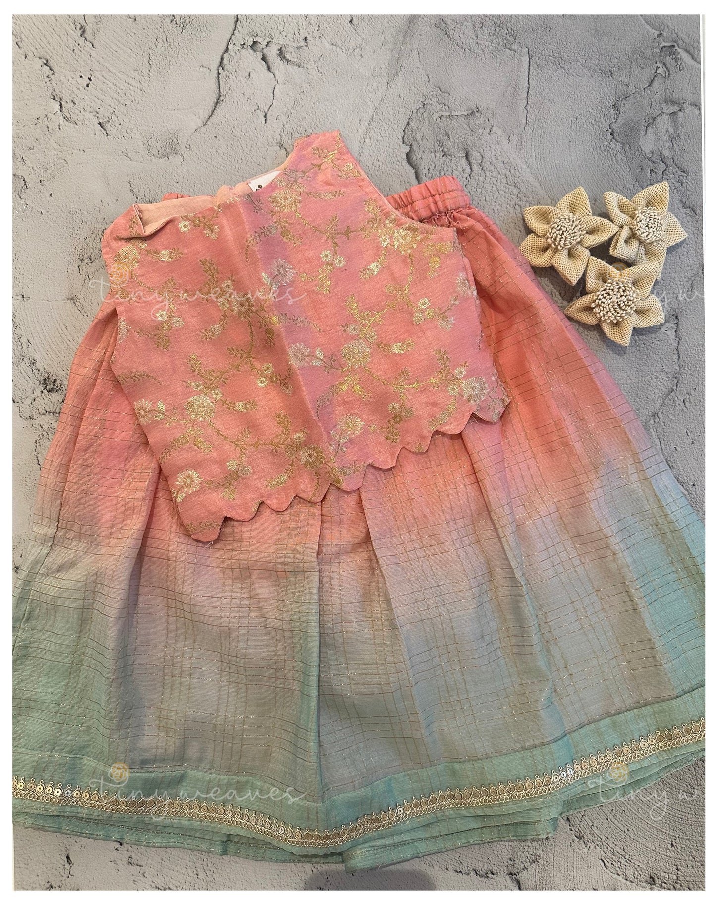 Rose Mint Fusion skirt set