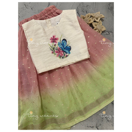 Butterfly skirt set in ombré magic