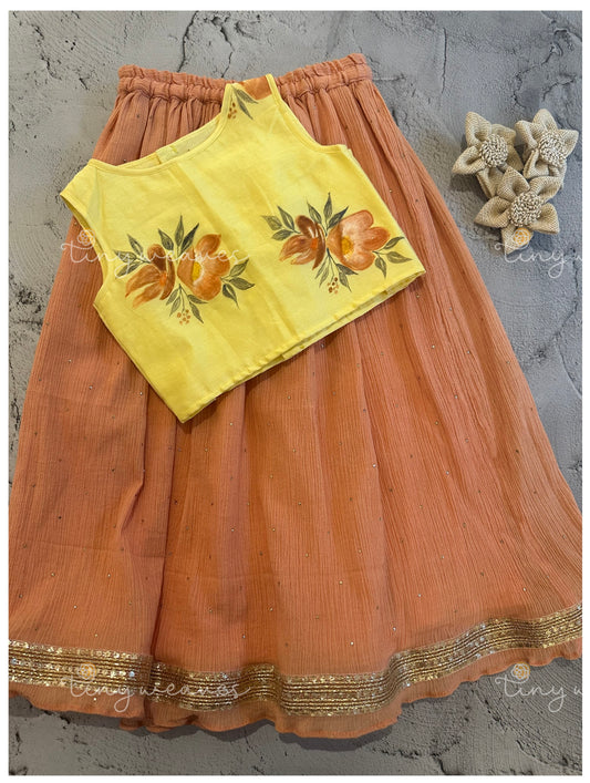 Orange lily skirt set