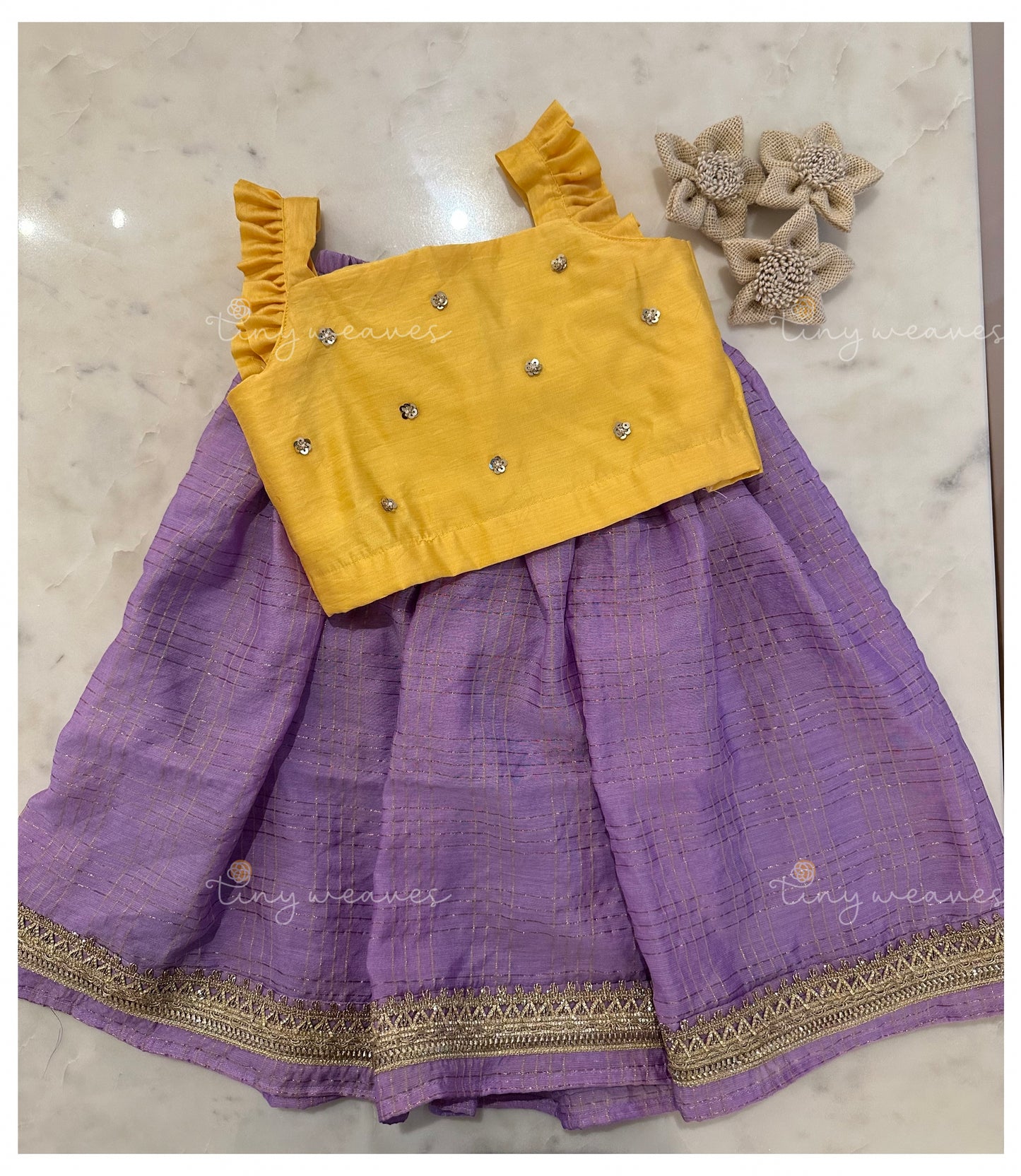 Checks skirt set [ lavender ]