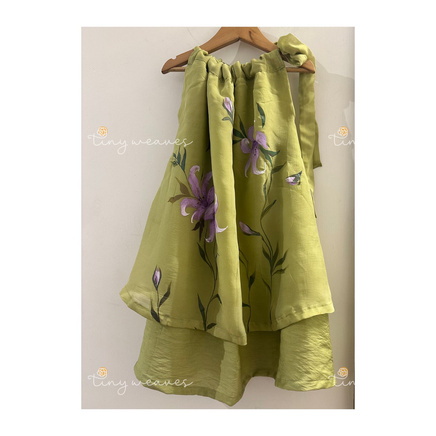 Lily in the garden tie dress [ green ]