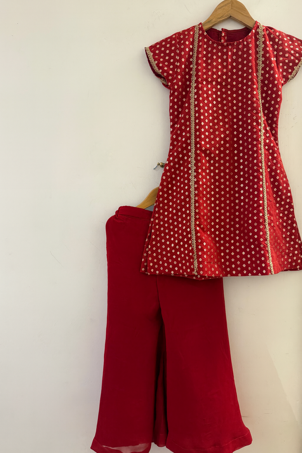 Red chanderi salwar set