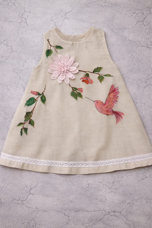 The crochet bird dress in white