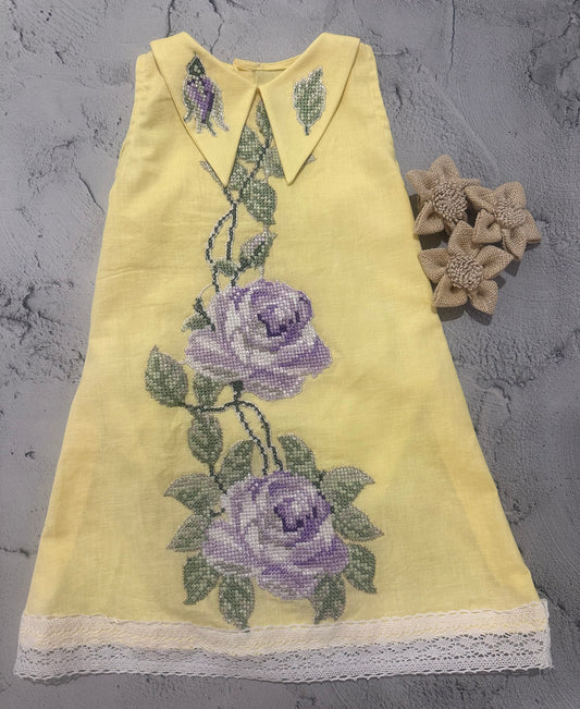 Rose creeper dress yellow