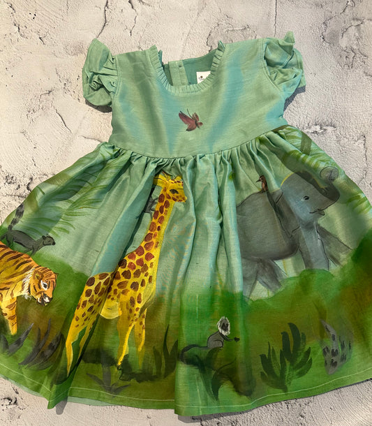 Jungle theme chanderi dress