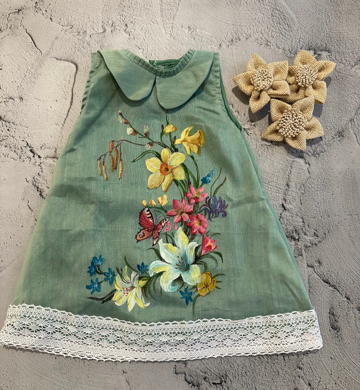 Bloom and flutter chanderi hand painted floral dress