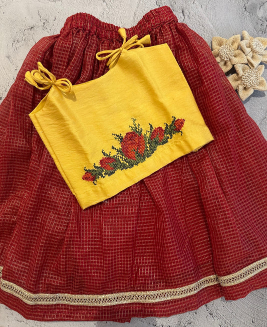 Petal play rose skirt set
