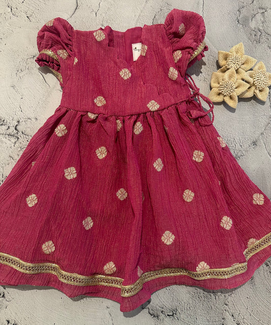 Crushed butti pink angarakha (Copy)